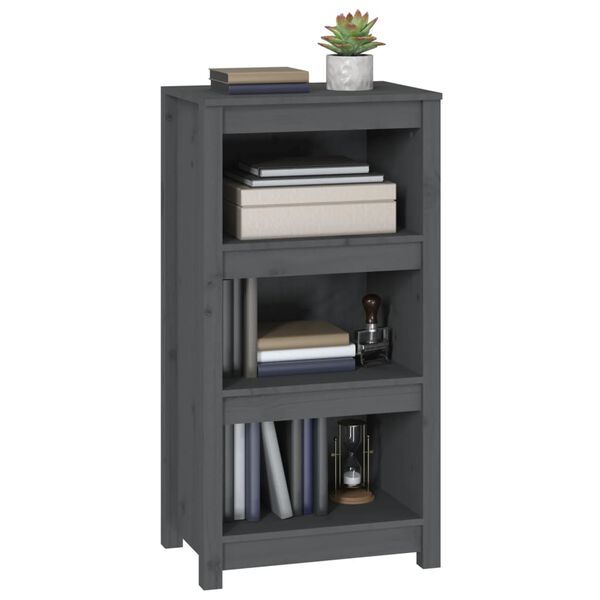 vidaXL B&uuml;cherregal Grau 50x35x97 cm Massivholz Kiefer