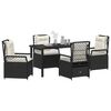 vidaXL Garten Essgruppe 5 pcs Schwarz Poly-Rattan
