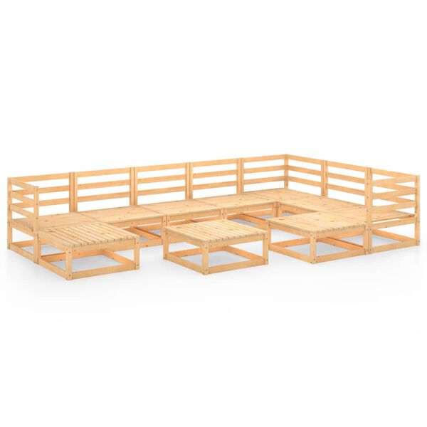 vidaXL 10-tlg. Garten-Lounge-Set Massivholz Kiefer
