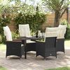vidaXL Garten Essgruppe mit Kissen 5 pcs Schwarz Poly-Rattan