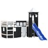 vidaXL Kinderhochbett mit Turm Wei&szlig; & Schwarz 90x190 cm Kiefernholz