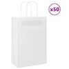 vidaXL Papiertragetaschen 50 Stk. mit Henkeln Wei&szlig; 21x11x31 cm