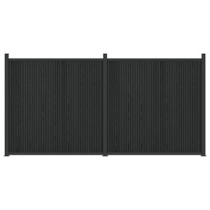 vidaXL Zaunelement 2 stk. 355 x 186,5 cm WPC und Aluminium Schwarz