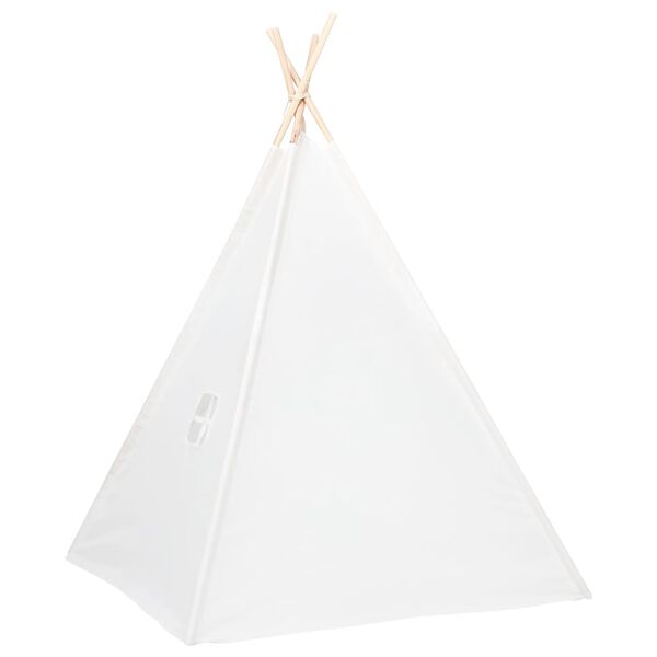 vidaXL Kinder Tipi-Zelt mit Tasche Pfirsichhaut Weiß 120x120x150 cm