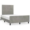 vidaXL Bettgestell ohne Matratze Hellgrau 120x190 cm Samt