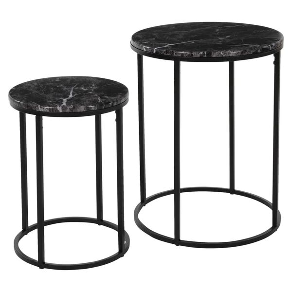 H&S Collection 2-tlg. Beistelltisch-Set Schwarz