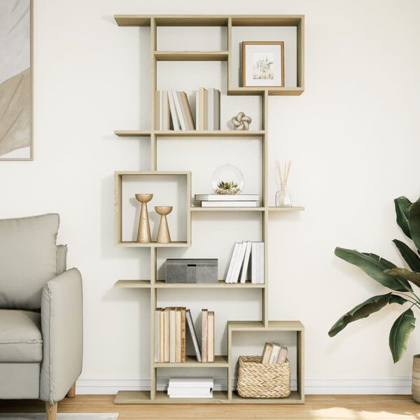 vidaXL B&uuml;cherregal Sonoma-Eiche 92x29x188 cm Holzwerkstoff