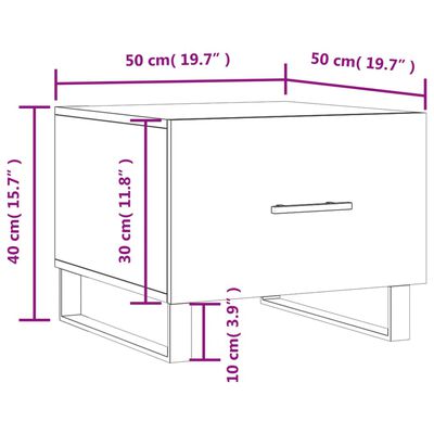 vidaXL Couchtische 2 Stk. Hochglanz-Weiß 50x50x40 cm Holzwerkstoff