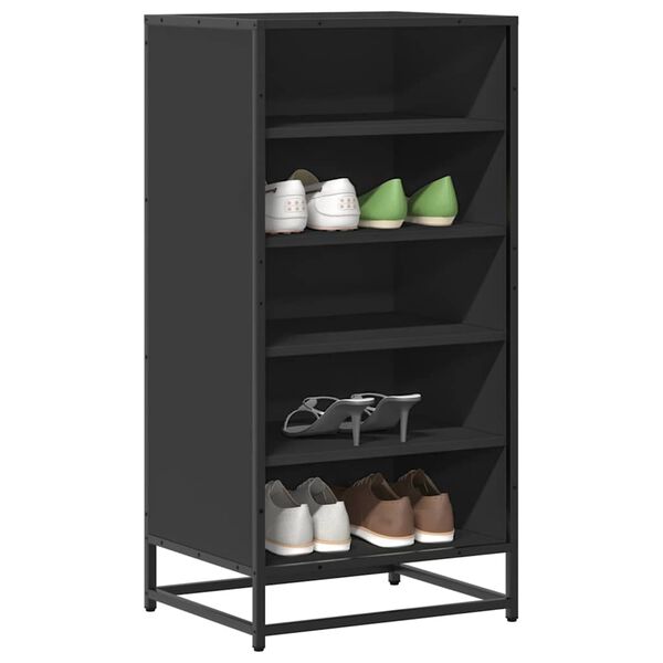 vidaXL Schuhregal Schwarz 48x38x97,5 cm Holzwerkstoff