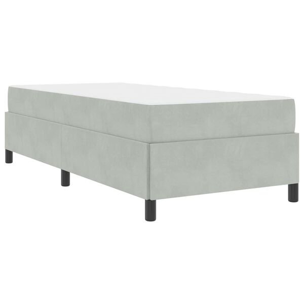 vidaXL Bettrahmen mit Matratze Hellgrau 90 x 200 cm Stoff
