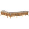 vidaXL Sofa Set mit Kissen Uni 6 pcs Taupe Massivholz Akazie