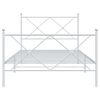 vidaXL Bettgestell mit Kopf- und Fu&szlig;teil Metall Wei&szlig; 100x200 cm