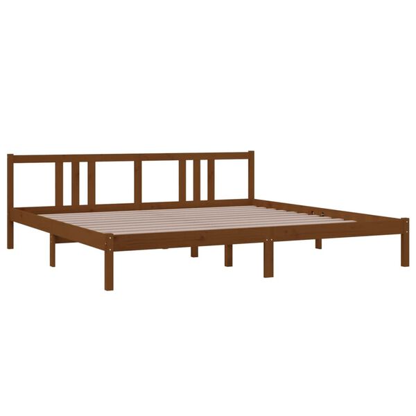 vidaXL Massivholzbett Honigbraun 200x200 cm