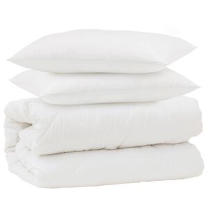 vidaXL Bettdecken Set 3 pcs Wei&szlig; Mikrofaser und Daunenfedern