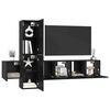 vidaXL TV-Schrankset 5 pcs Schwarz Eichen-Optik Holzwerkstoff