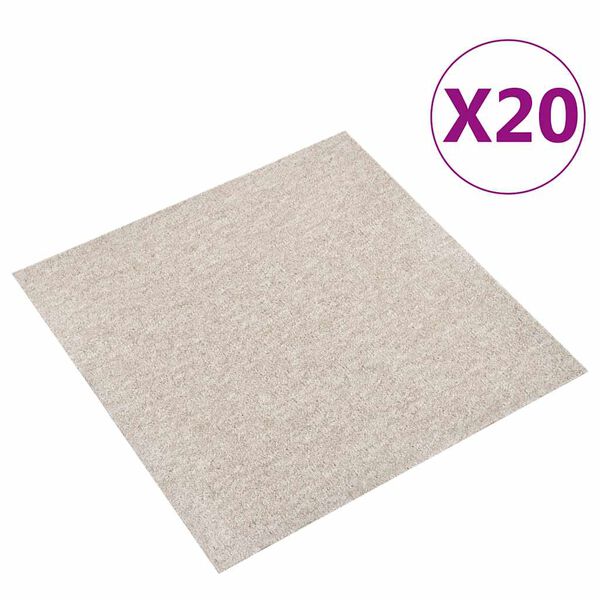 vidaXL Teppichfliesen 20 Stk. 5 m&sup2; 50x50 cm Hellbeige