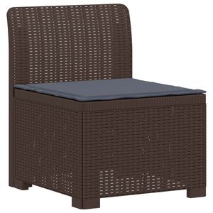 vidaXL 1-Sitzer Garten-Sofa mit Kissen Rattan-Look PP Braun