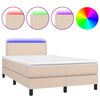 vidaXL Boxspringbett mit Matratze & LED Cappuccino-Braun 120x200cm
