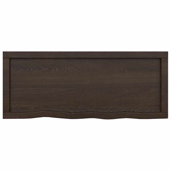 vidaXL Waschtischplatte Dunkelbraun 100x40x(2-6)cm Massivholz