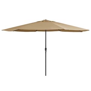 vidaXL Sonnenschirm mit Metall-Mast 390 cm Taupe