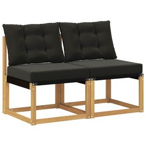 vidaXL 2 stk. Outdoor Mittelsofa Massivholz Akazie und Textilene Stoff