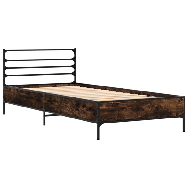 vidaXL Bettgestell R&auml;uchereiche 100x200 cm Holzwerkstoff und Metall