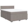 vidaXL Boxspringbett mit Matratze Taupe 160x200 cm Stoff