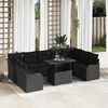 vidaXL Gartensofa-set mit Kissen mit Kissen 10 pcs Schwarz Poly Rattan