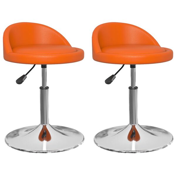 vidaXL Esszimmerst&uuml;hle 2 Stk. Drehbar Orange Kunstleder