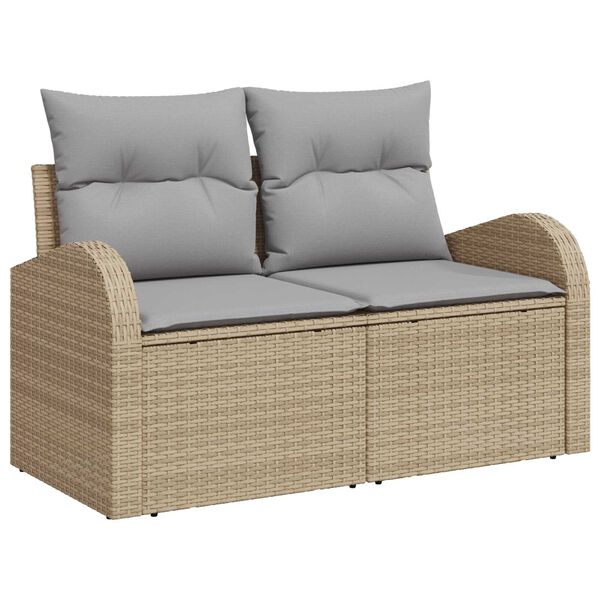 vidaXL Gartensofa-set Beige Poly-Rattan