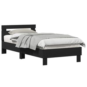 vidaXL Bettrahmen Schwarz Eichen-Optik 203 x 95 x 70 cm Holzwerkstoff