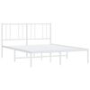 vidaXL Bettgestell mit Kopfteil Metall Wei&szlig; 150x200 cm