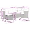 vidaXL 6-tlg. Garten-Sofagarnitur mit Kissen Schwarz Poly Rattan