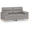 vidaXL 2-Sitzer-Sofa mit Kissen Hellgrau 140 cm Stoff