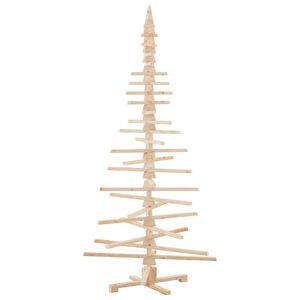 vidaXL Weihnachtsbaum Holz zum Schm&uuml;cken 210 cm Massivholz Kiefer