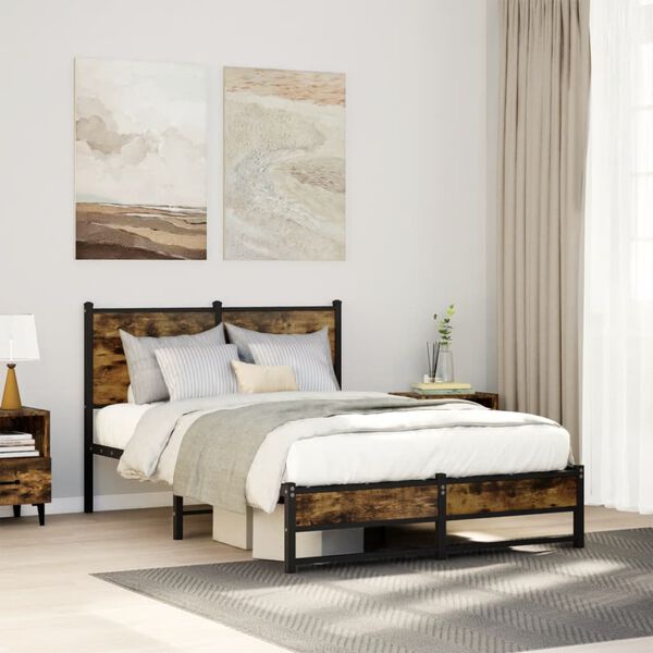 vidaXL Metallbett ohne Matratze R&auml;uchereiche 120x200 cm