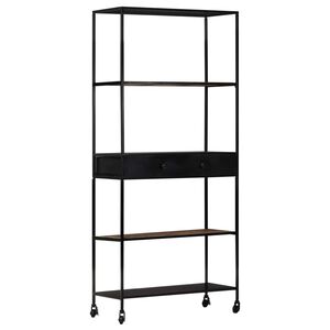 vidaXL B&uuml;cherregal 80x35x180 cm Raues Mangoholz & Eisen