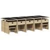 vidaXL 15-tlg. Garten-Essgruppe mit Kissen Beige Poly Rattan