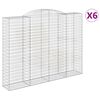 vidaXL Gabionen mit Hochbogen 6 Stk. 300x50x220/240cm Verzinktes Eisen