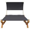 vidaXL Sonnenliege mit Dach 165x203x126 cm Bugholz Massiv Anthrazit