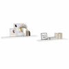 vidaXL Schweberegale 2 Stk. Hochglanz-Wei&szlig; 120x23,5x3,8 cm MDF