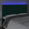 vidaXL LED Kopfteil Dunkelgr&uuml;n 180x7x118/128 cm Samt