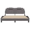 vidaXL Bettgestell "Viana" ohne Matratze Grau 160x200 cm Kunstleder