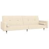 vidaXL Schlafsofa 2-Sitzer mit Hocker Creme Samt