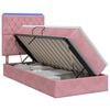 vidaXL LED-Speicherbett mit Matratze Rosa 90 x 200 cm Samt