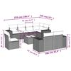 vidaXL 9-tlg. Garten-Sofagarnitur mit Kissen Braun Poly Rattan
