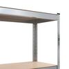 vidaXL Lagerregal mit 4 B&ouml;den Silbern Stahl & Holzwerkstoff