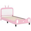 vidaXL Kinderbettgestell mit Kopfteil mit Kopfteil Rosa 90 x 200 cm PU