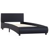 vidaXL Bettgestell mit LED Schwarz Kunstleder 100x200 cm