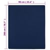 vidaXL Spannbettlaken 2 Stk. Jersey Marineblau 90x200 cm Baumwolle